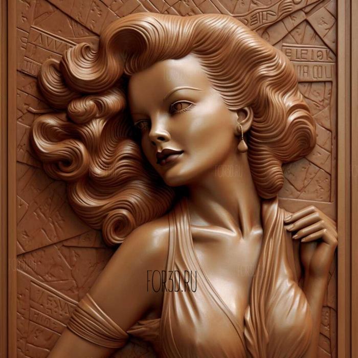 Rita Hayworth 3 stl model for CNC